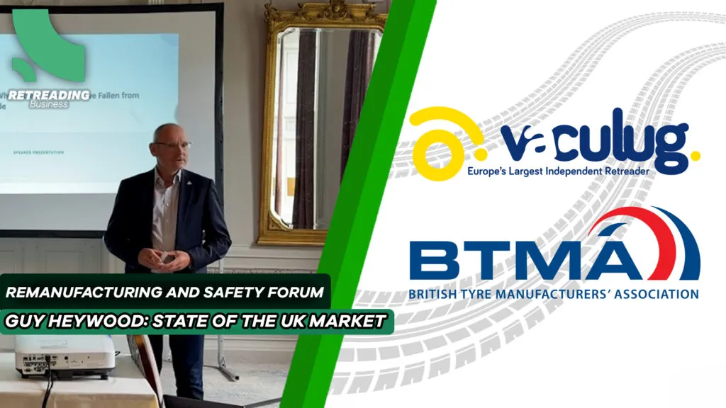 BTMA Remanufacturing and Safety Forum presentation title slide featuring Guy Heywood: State of the UK Market